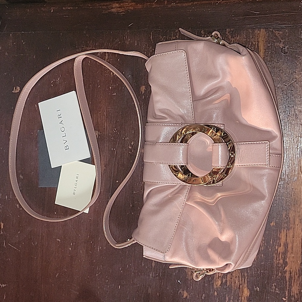 Bvlgari Bulgari Pink Chandra Leather Crossbody Bag